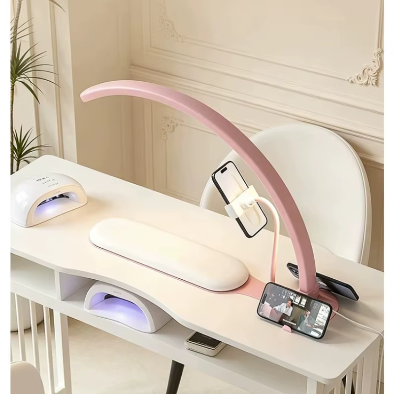 Lampe demi-lune 36W pour table de manucure, lampe à ongles avec interrupteur à bouton, salon de beauté, cils, manucure, lumière LED demi-lune à intensité réglable