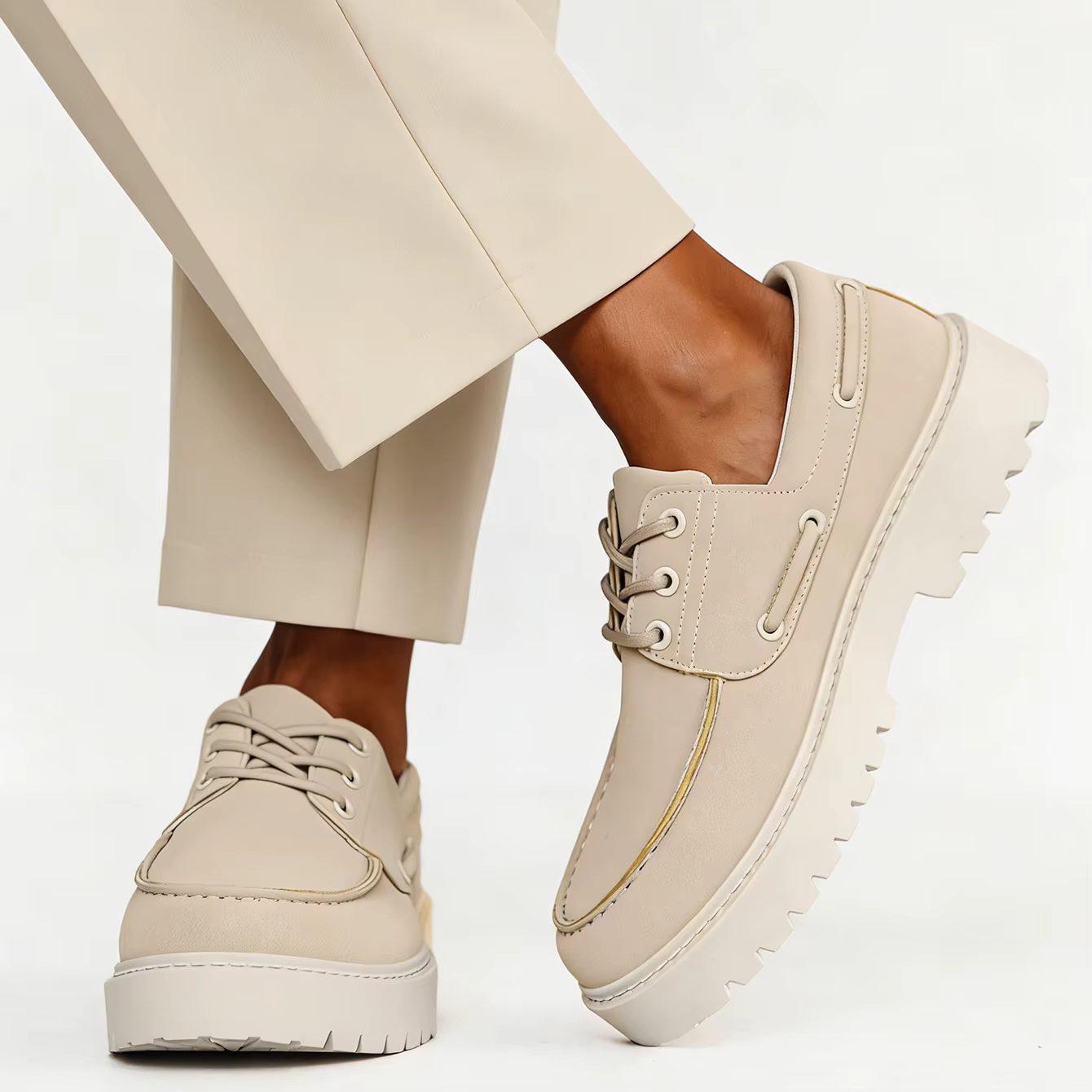 Nouvelles Chaussures Décontractées en Daim pour Hommes – Baskets Confortables à Lacets pour la Marche Quotidienne, Idéales pour l'Extérieur, Antidérapantes, Style Business et Preppy, à Plateforme en C