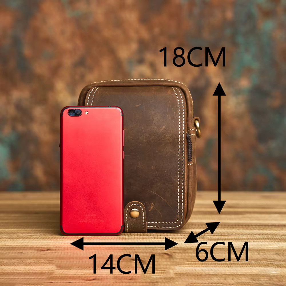 Sac de Taille Vintage en Cuir group pour Homme