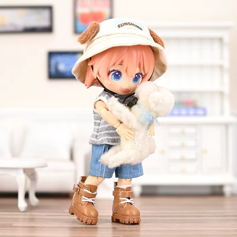 Ob11 poupée bottes en cuir chaussures d'extérieur mode