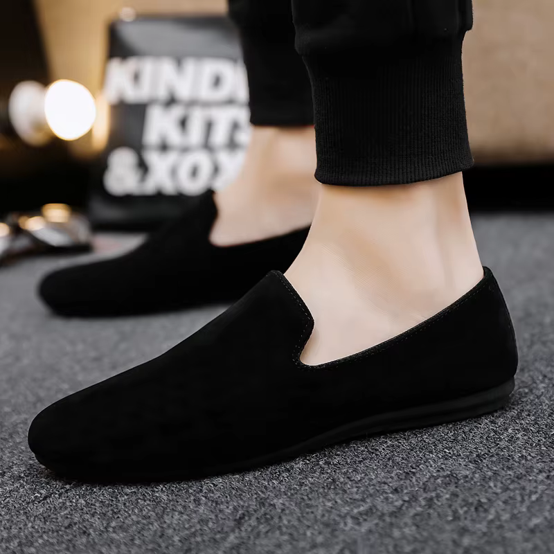 Soldes Exceptionnelles : Mocassins Noirs pour Hommes – Chaussures Plates d'Été Confortables et Légères, Décontractées, Antidérapantes, à Enfiler, Idéales pour les Hommes Actifs