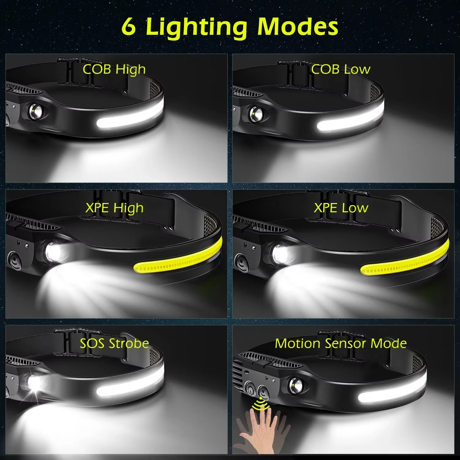USB LED Rechargeable capteur phare COB