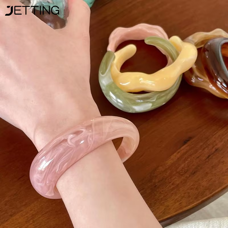 Bracelet manchette bohème en acrylique géométrique pour femme 2024, style rétro exagéré, bijou de mode, accessoire de fête
