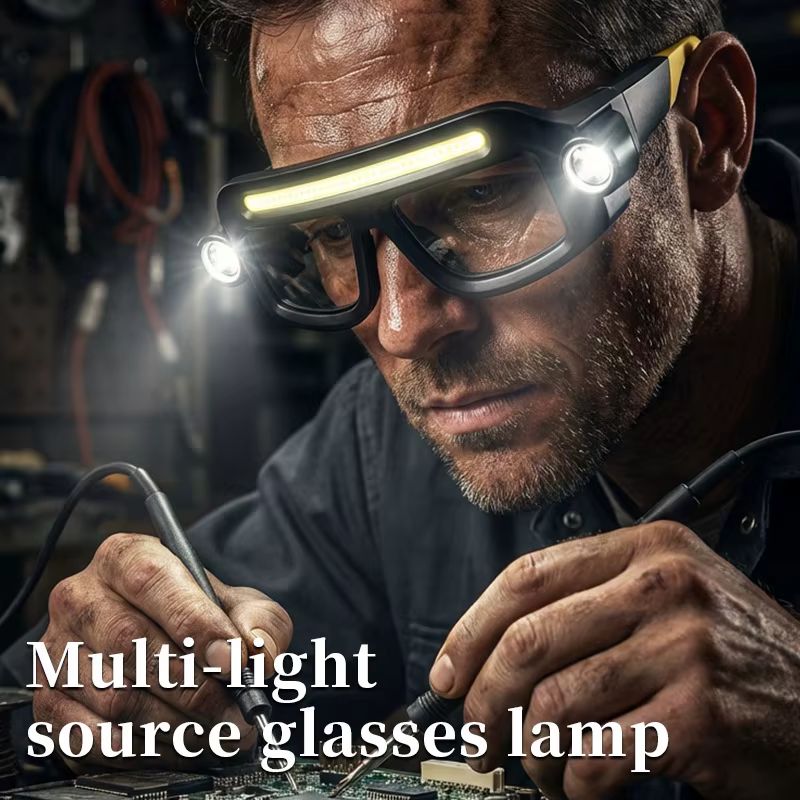 Lampe frontale LED COB rechargeable TYPE C, étanche, légère, à angle réglable, pour l'entretien et la réparation automobile