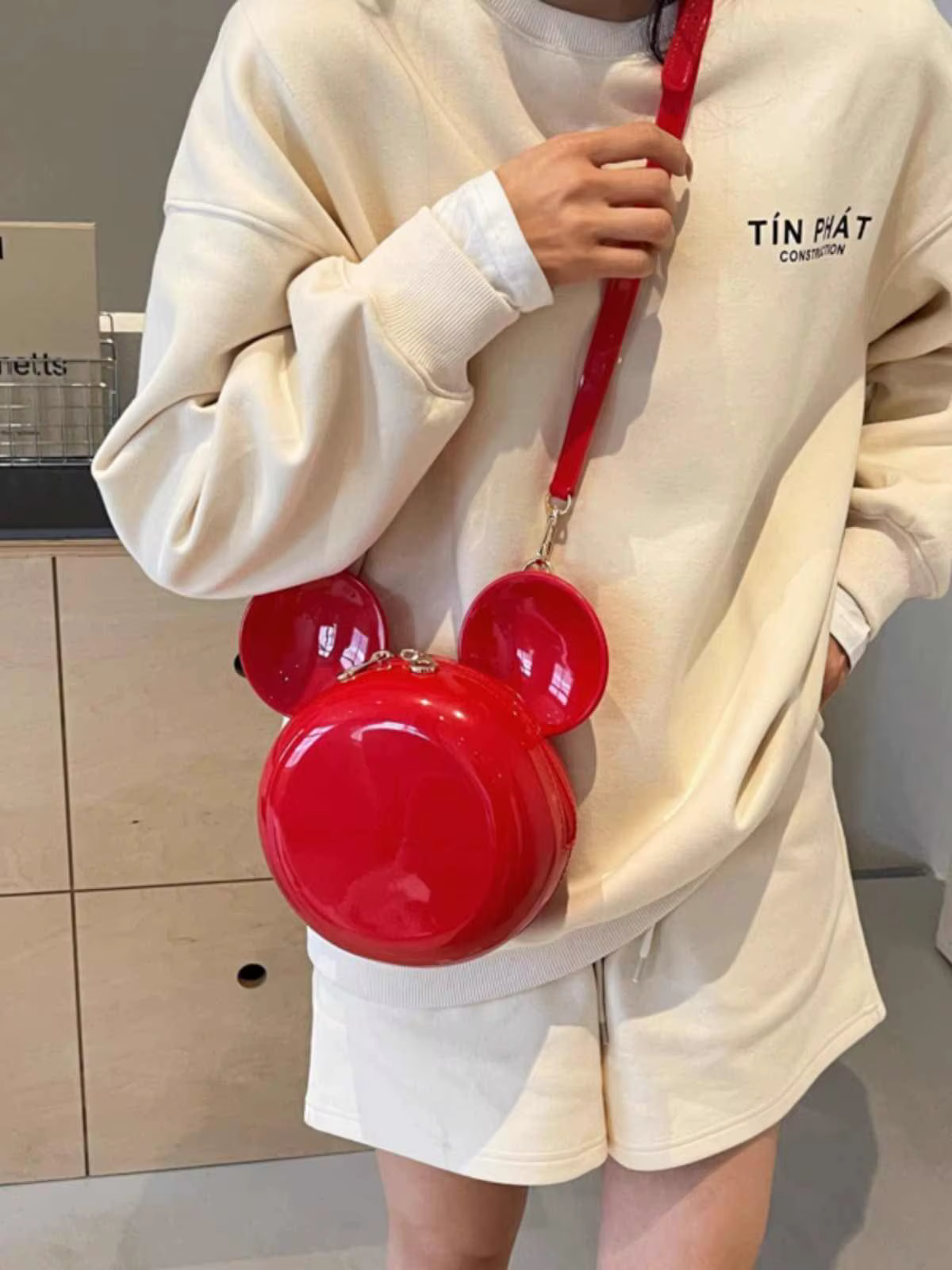 Disney tureMouse-Sac à main pour femme, Minnie initié, Diagonal, Casual, Fashion Girl PU, Round Bag, Birthday Gifts, New