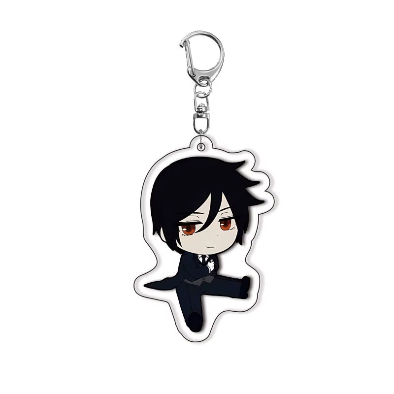 Dessin animé nouveau majordome noir Anime acrylique porte-clés ornement Q Version personnages bijoux porte-clés charme amis Fans cadeaux jouets