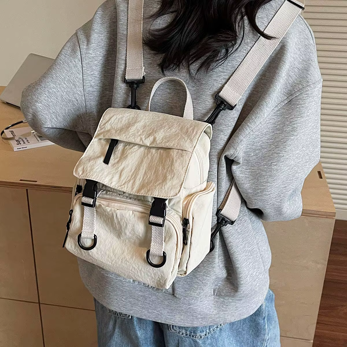 Sac à bandoulière multifonctionnel, sac à dos pour femme, sac à main, sac à bandoulière, sac à dos léger de voyage, cadeau, sac de randonnée, sac de petit déjeuner pour classe d'étudiant de Trekking C