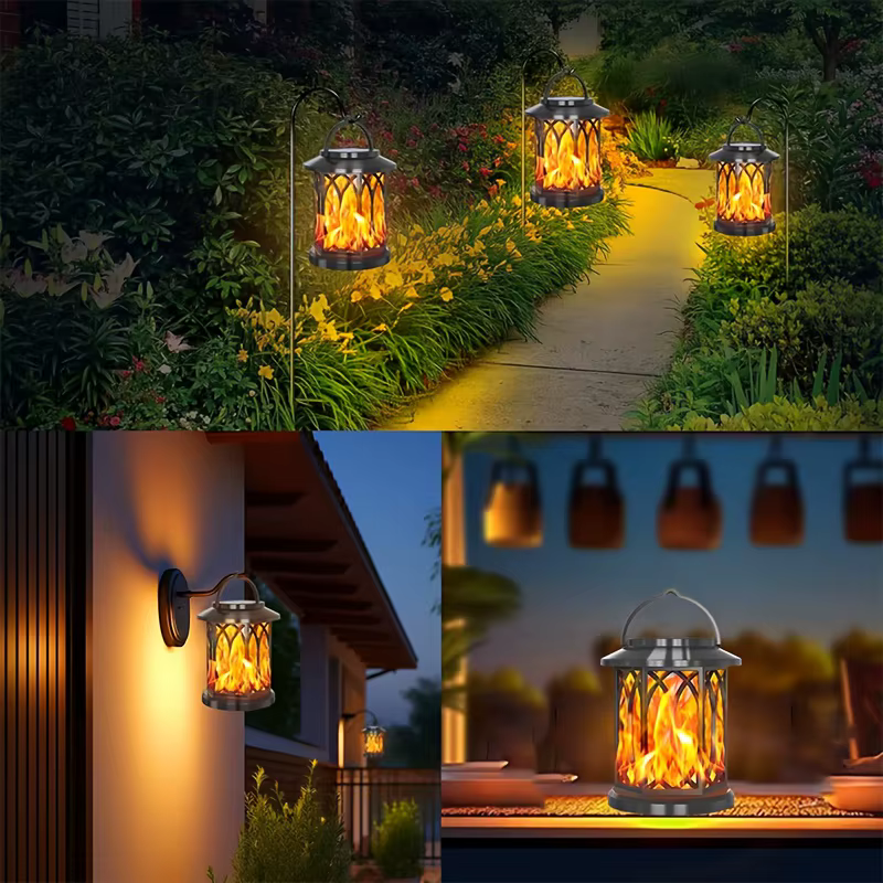 Flamme solaire suspension lampe extérieure lumière