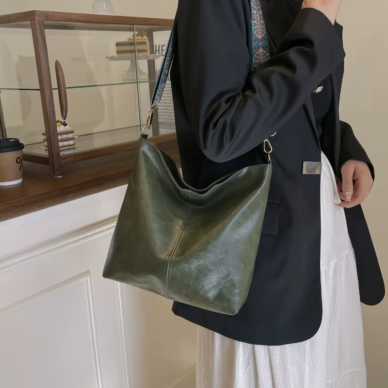 Sac à bandoulière vintage en cuir PU pour femme