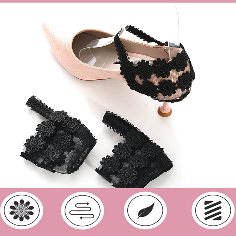 1Paire Talons hauts Bundle Lacet Chaussure Tenant Lâche Anti-dérapant Sangles Femmes Élastique