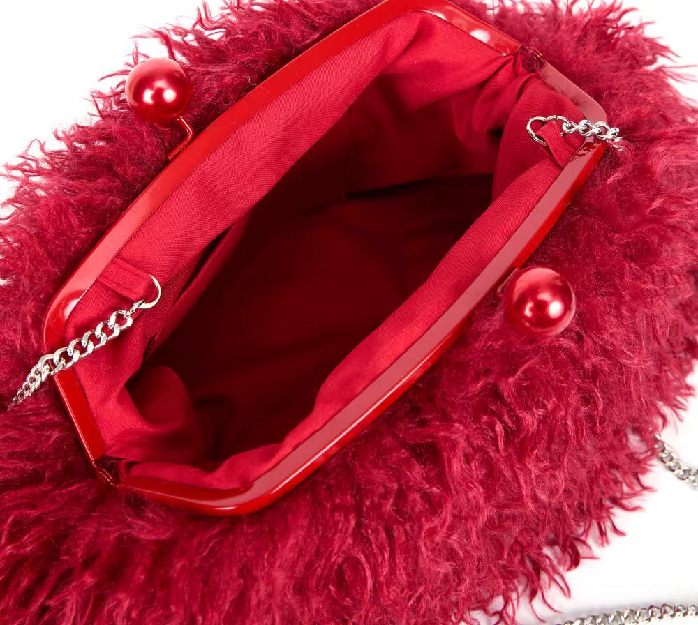 Pochette en fausse fourrure pour femme