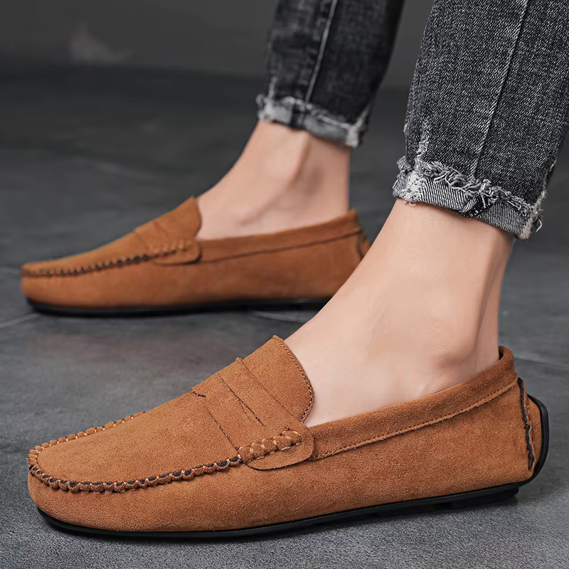 Hommes daim chaussures en cuir décontractées mode confortable hommes mocassins sans lacet chaussures plates pour homme mâle paresseux chaussures chaussures de conduite