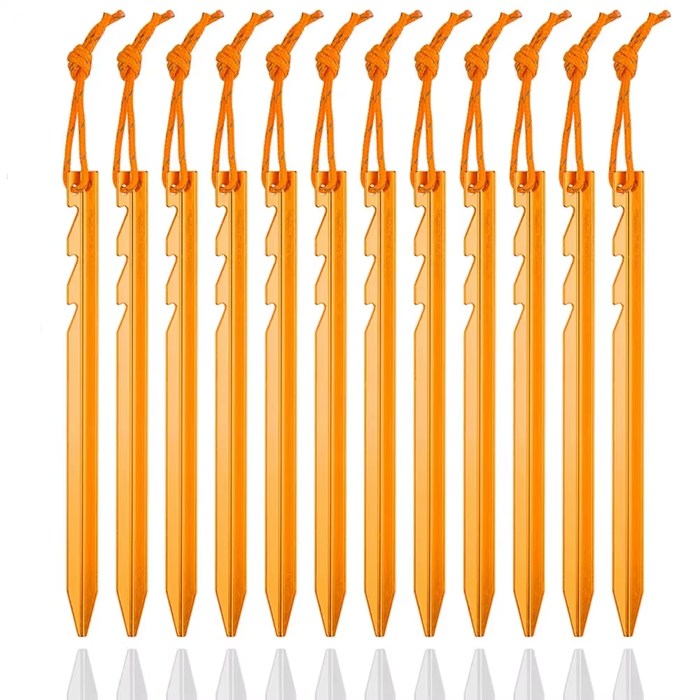 Lot de 12 piquets de tente en alliage d'aluminium