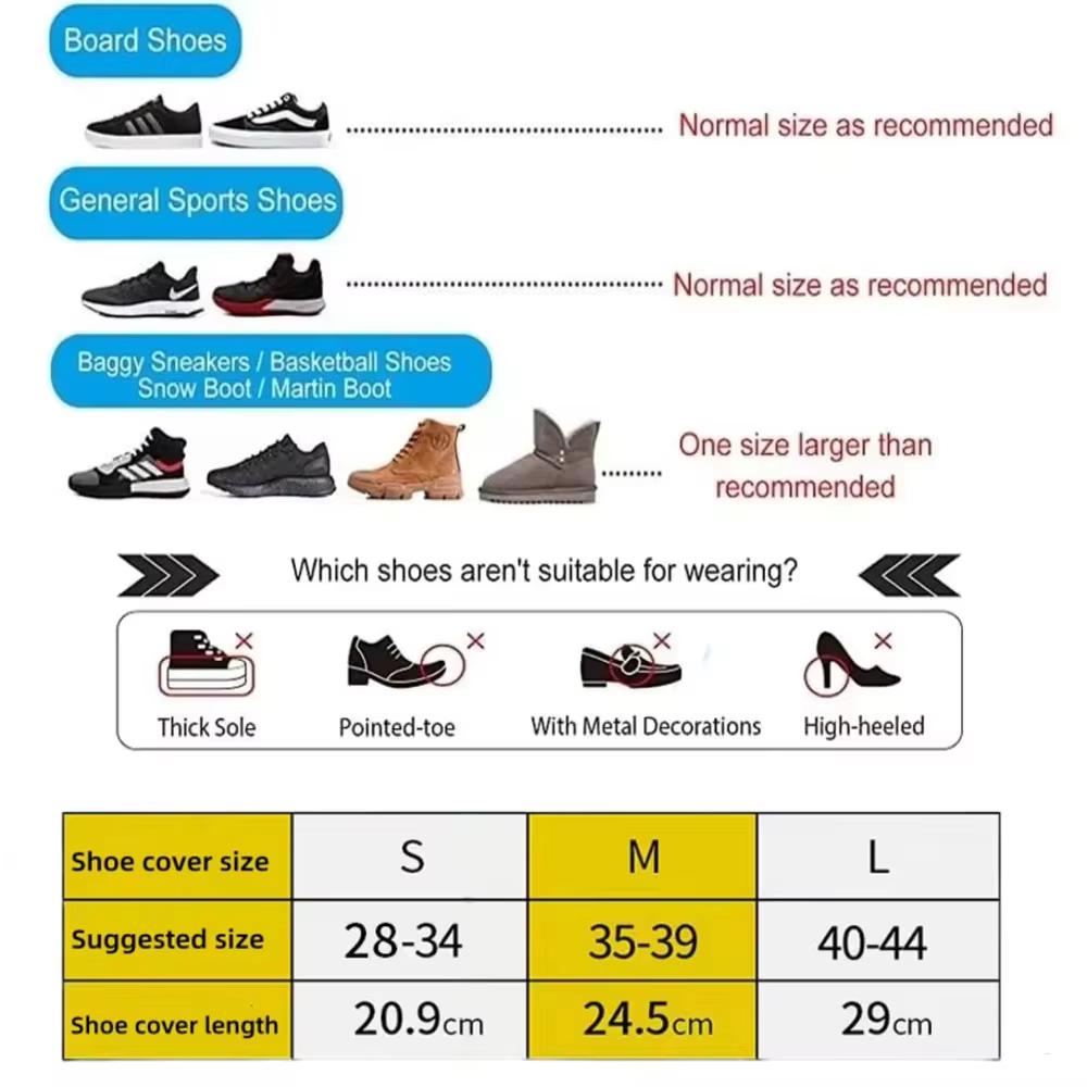 Surchaussures de pluie en caoutchouc pour usage extérieur