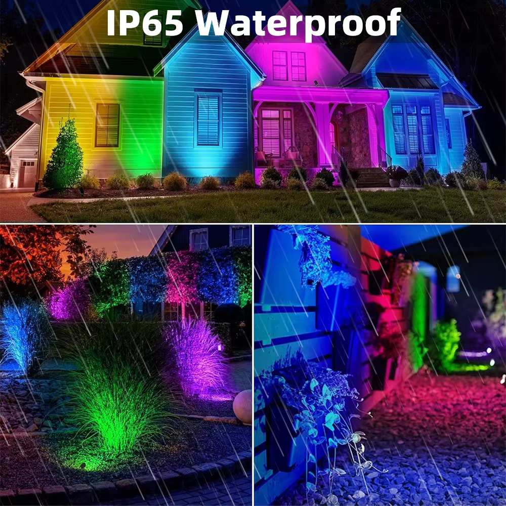 Projecteur paysager intelligent extérieur APP et télécommande 16 millions de couleurs IP65 étanche pour chemin cour jardins arrière-cour