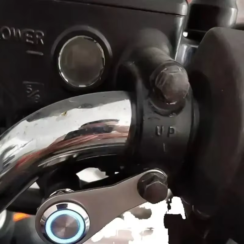 LED moto interrupteur marche + arrêt guidon montage en alliage d'aluminium étanche 12V antibrouillard lampes moto lumière bouton interrupteur