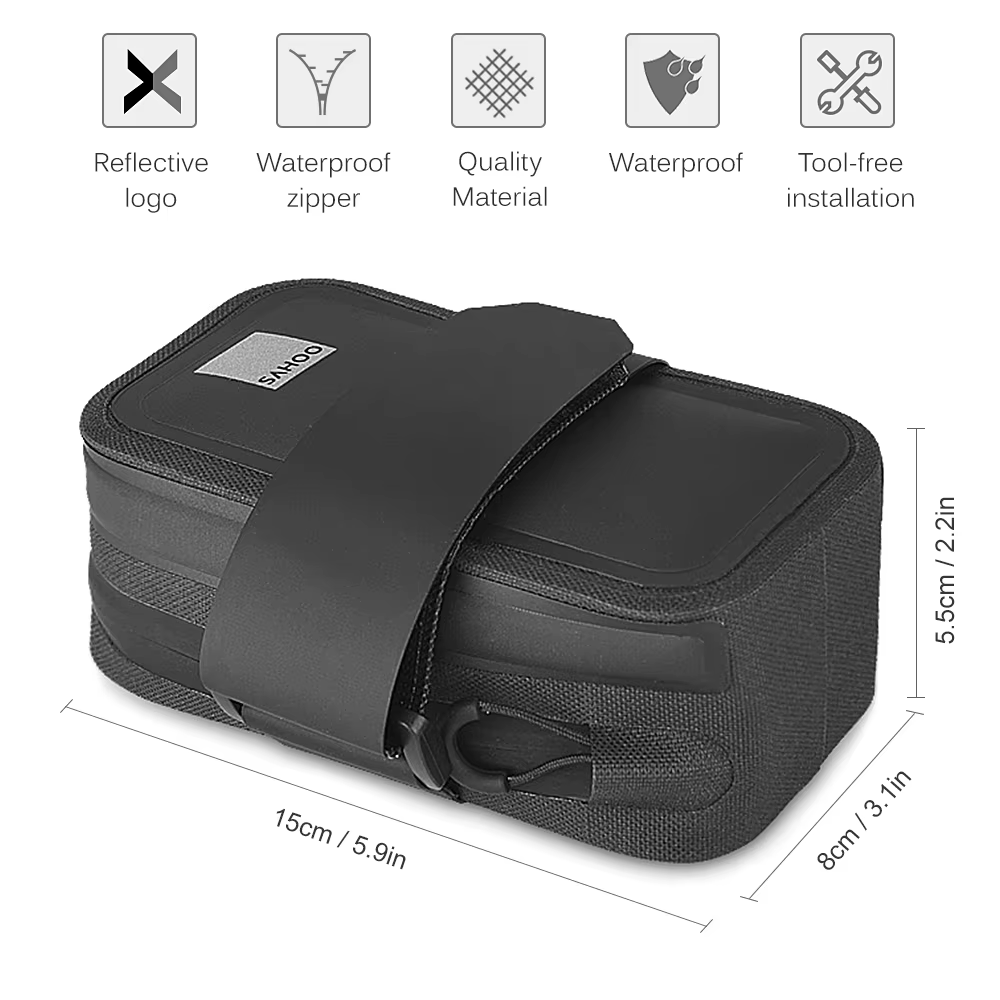 Sac de selle de vélo sac de siège de vélo réfléchissant sac de tige de siège arrière de cyclisme sac arrière de queue de grande capacité sac de vélo de route vtt vélo