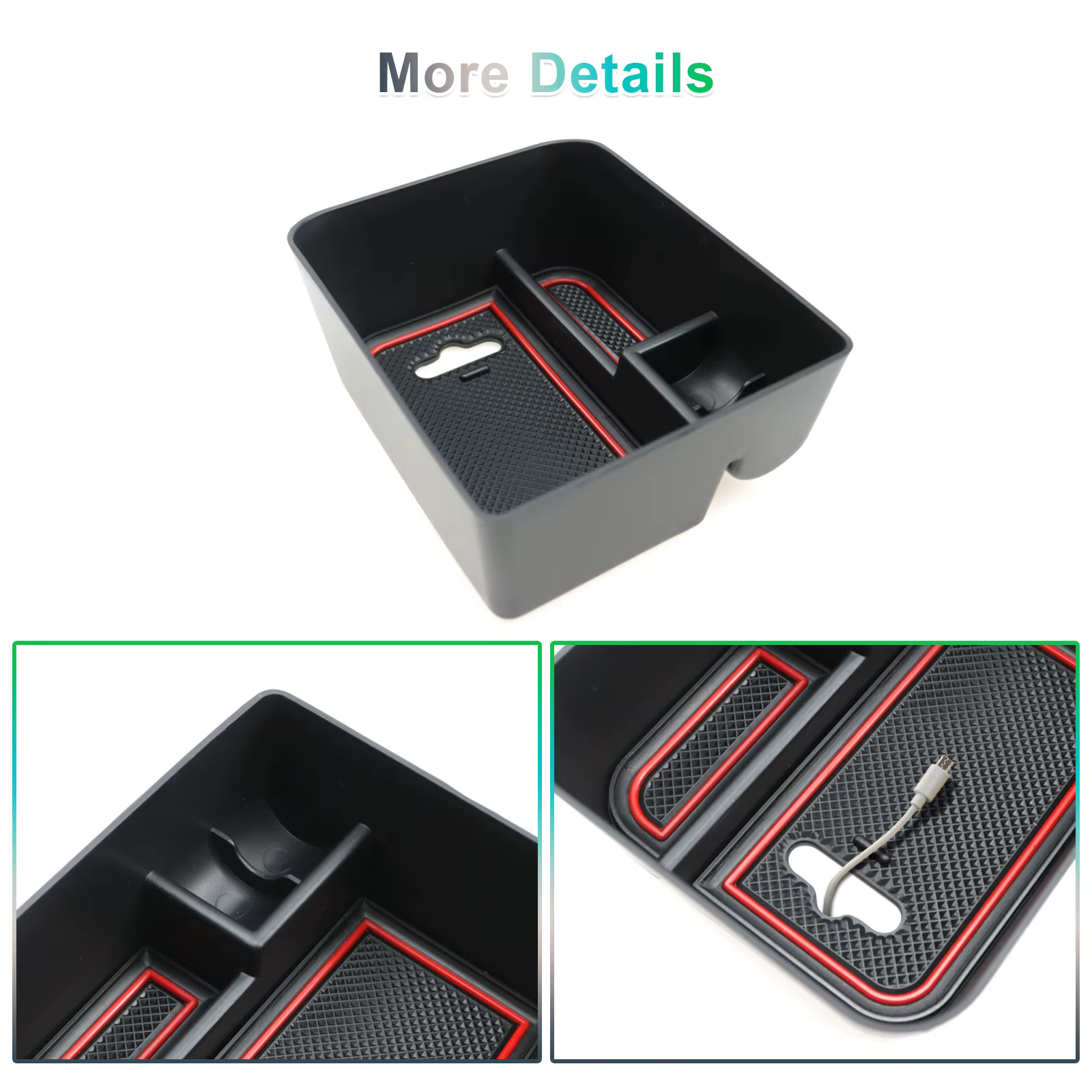 RUIYA Boîte de rangement pour accoudoir de voiture pour Seat Ibiza Typ 6F / Arona SUV 2020-2025 Conteneur de contrôle central Auto Seat Arona Accessoires