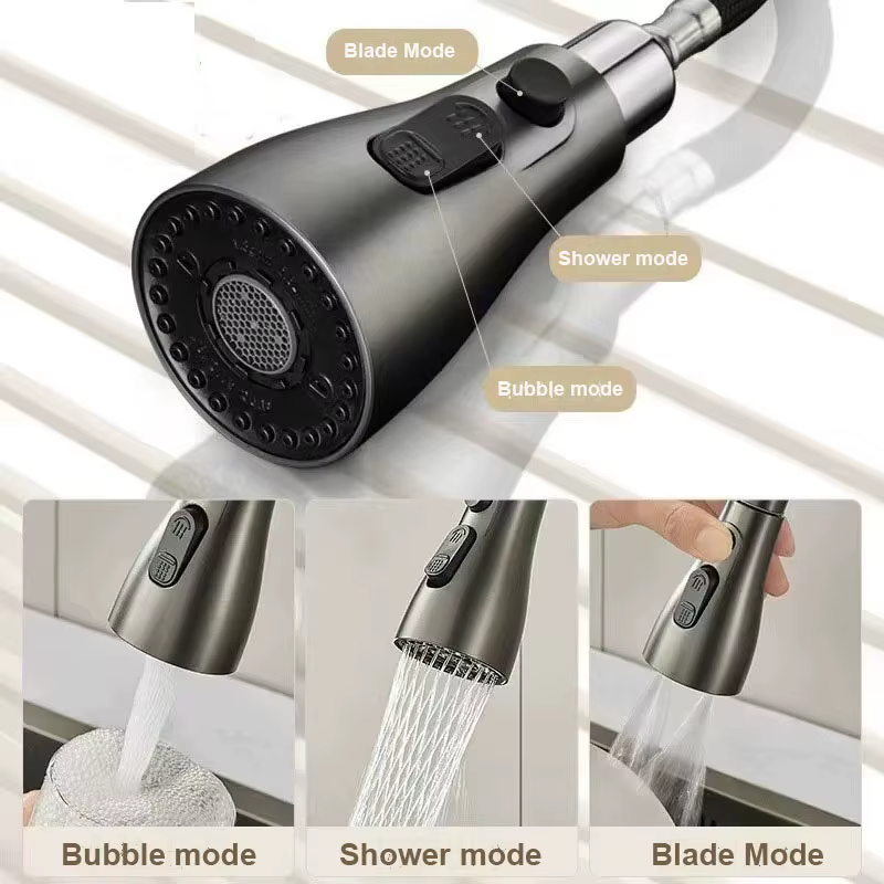 Accessoires de robinet de cuisine, remplacement de la buse de pulvérisation, 3 modes, tête de pulvérisation ABS pour lavabo de salle de bain, connexion 1/2 pouces