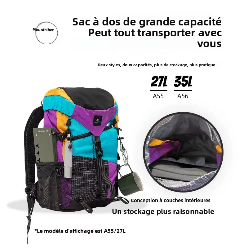 MOUNTAINHIKER 27L35L sac d'alpinisme de Camping en plein air sac à dos à bandoulière multifonctionnel randonnée voyage sac tactique léger