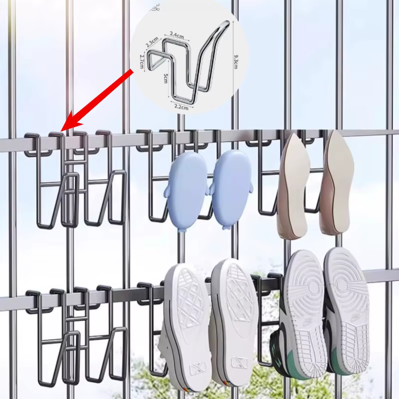 Crochets de séchage pour chaussures en acier inoxydable (2 à 12 pièces) – Support de rangement et présentoir
