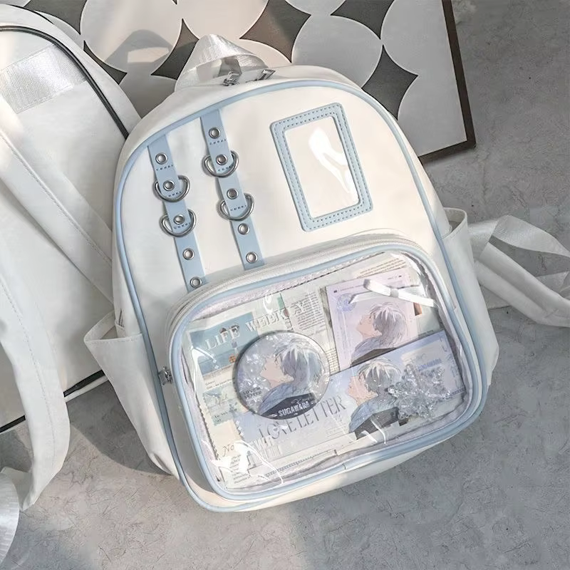 Mini sac à dos Y2K mignon pour femme, sac Ita Kawaii, sac à dos transparent pour fille, sac à dos DIY, sac à dos Lolita, style preppy, sacs d'école