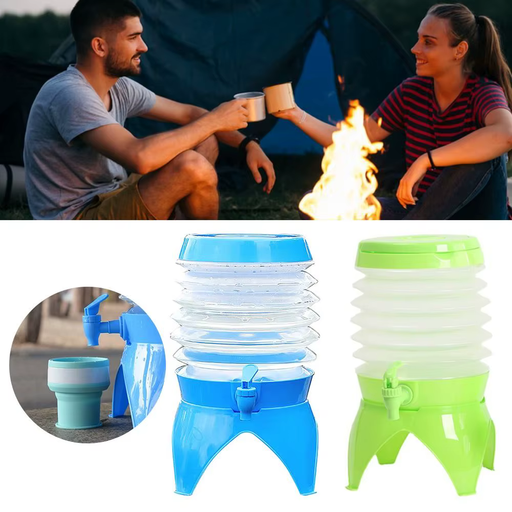 Récipient à eau pliable avec poignée