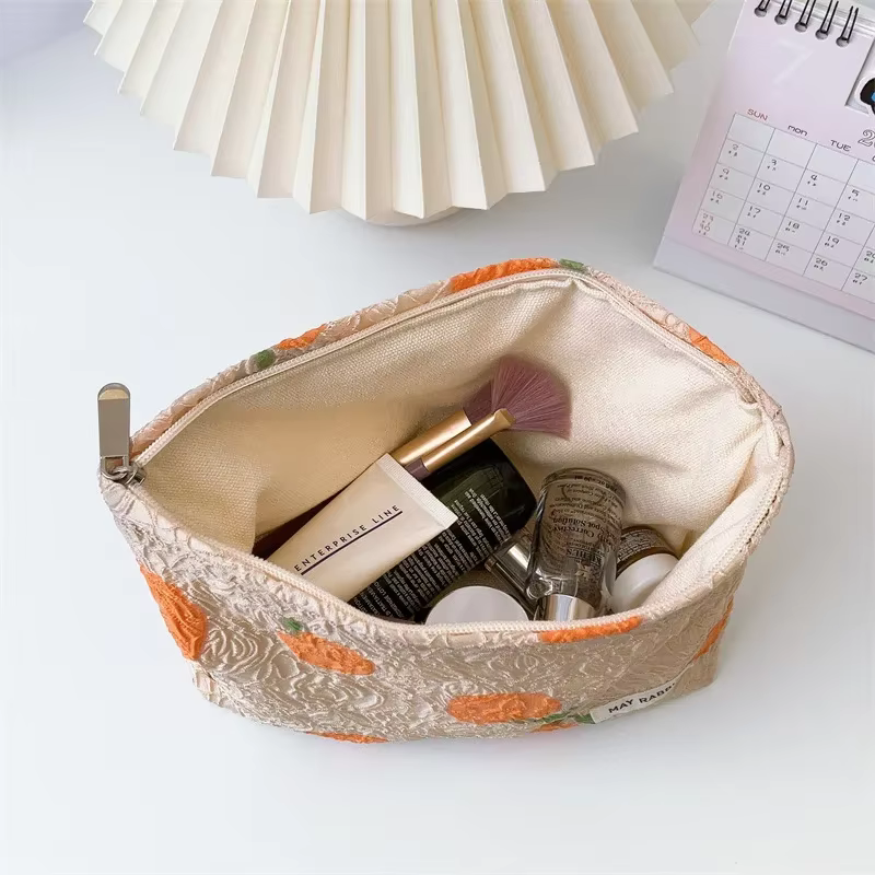Sacs à cosmétiques floraux rétro Jacquard pour femmes, sac de rangement d'épicerie Vintage à fleurs pour femmes, pochette, étuis de maquillage, sacs à main pour filles