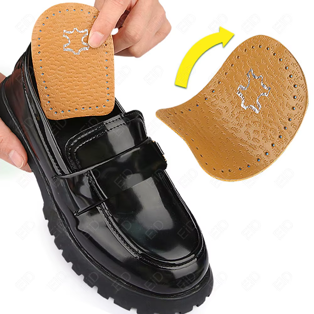 Semelles intérieures en cuir pour chaussures hommes femmes talons élastiques