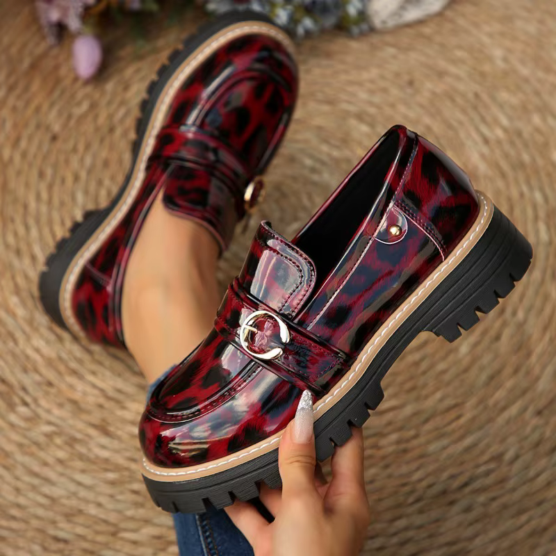 Mocassins léopard en cuir PU pour femmes