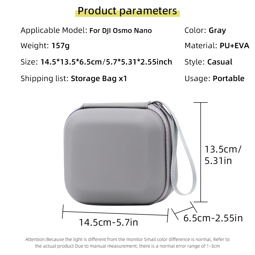 Mini sac de rangement Portable en PU pour DJI OSMO NANO, mallette de voyage, boîte rigide pour accessoires d'appareil photo DJI OSMO NANO