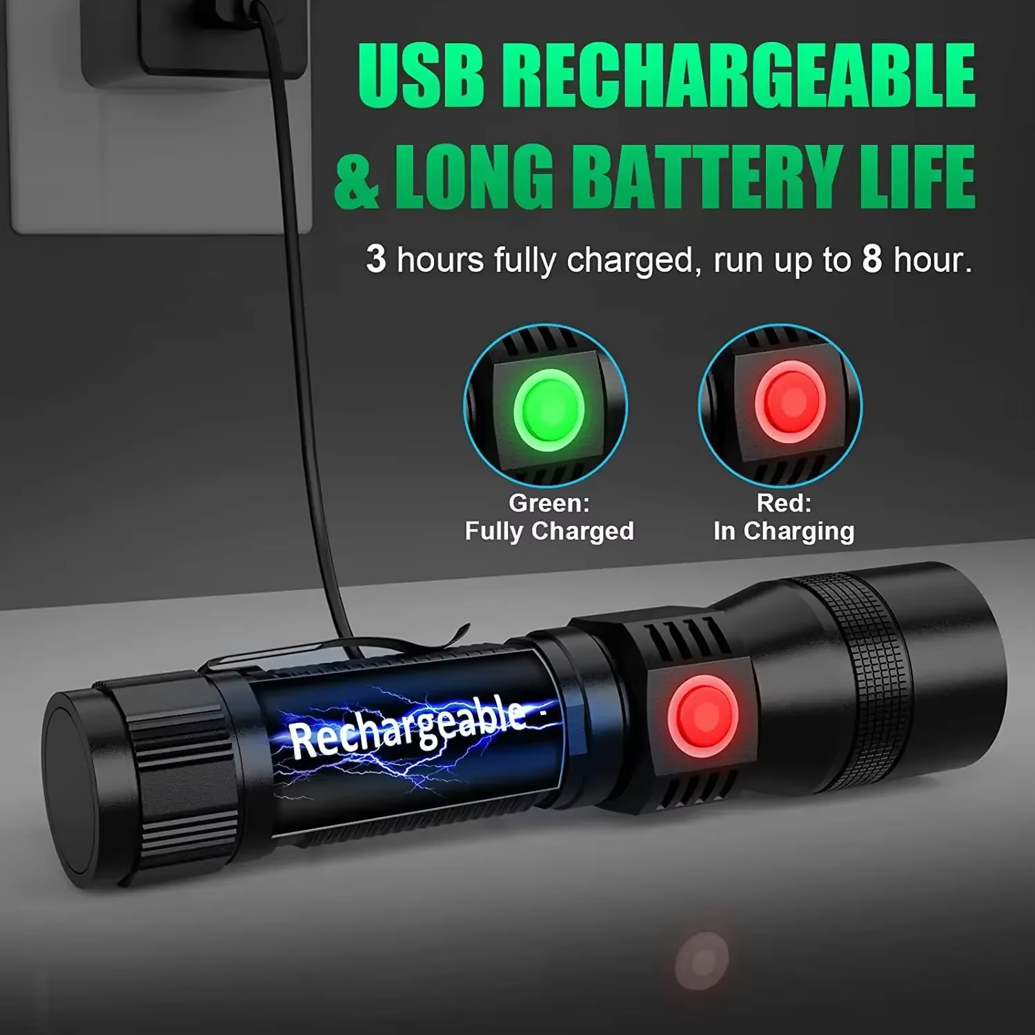 Lampe torche UV et lampe puissante rechargeable par USB