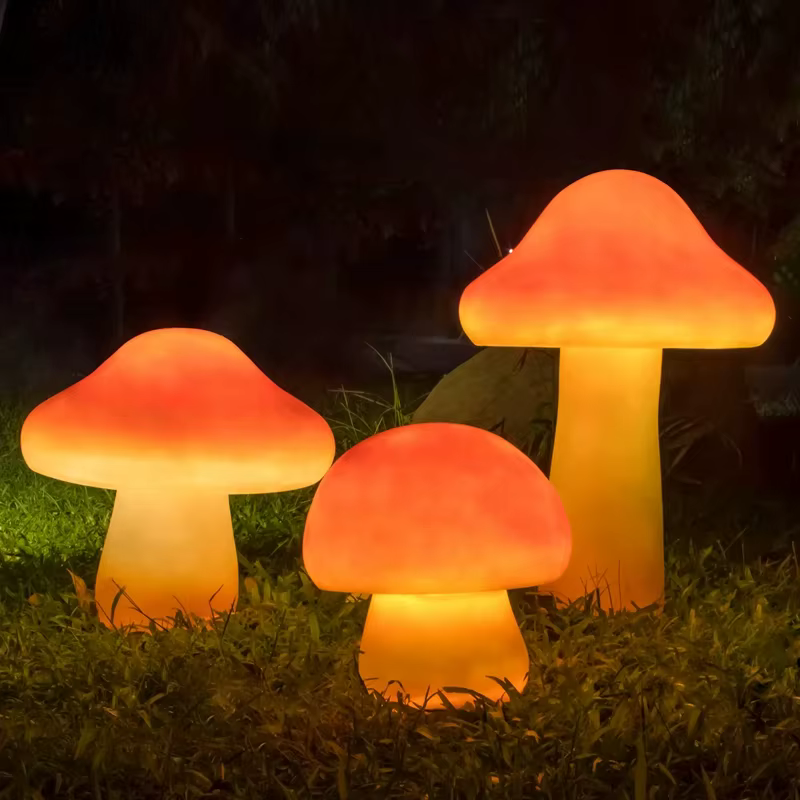 Lumière LED en forme de champignon lumineux pour la décoration extérieure de jardin et pelouse, éclairage paysager en résine/FRP