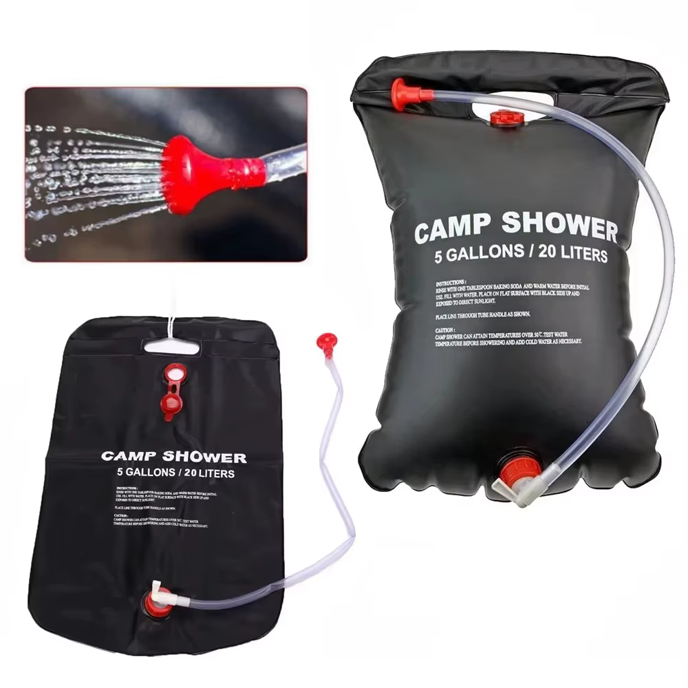 Sac de douche solaire portable 20L pour camping, randonnée, escalade – Nouvelle base pour bouteille d'eau de voyage et fournitures de camping