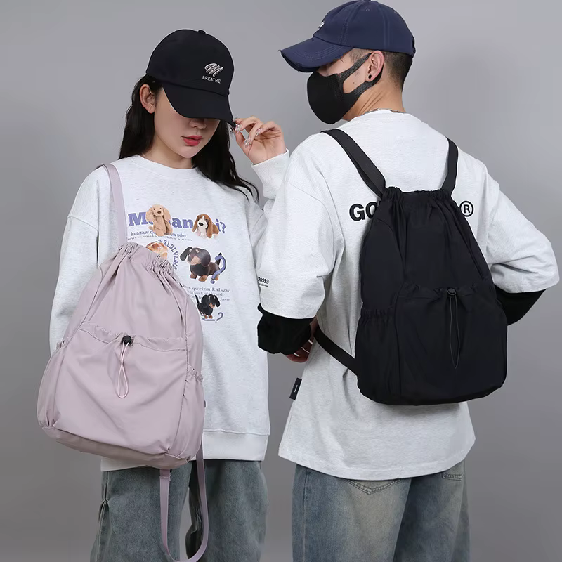Sac à dos léger à cordon de serrage pour hommes et femmes