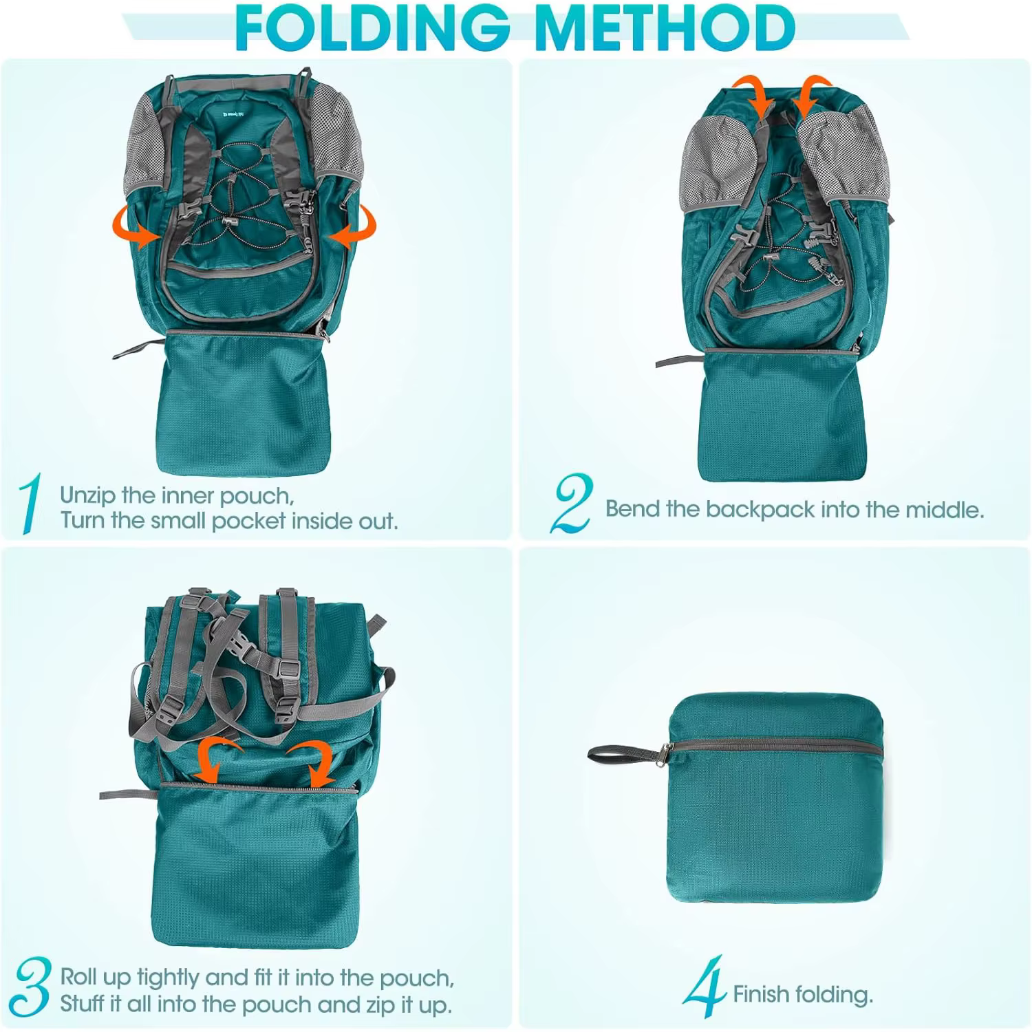 RAINSMORE Sac à dos de randonnée léger 40L Sac à dos de camping étanche Sac à dos pliable pour femmes et hommes Sac à