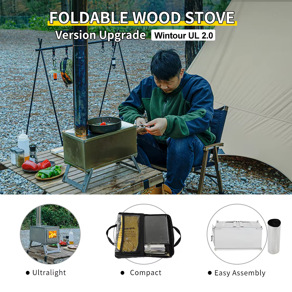 Poêle à bois pliant Durable Portable pliable