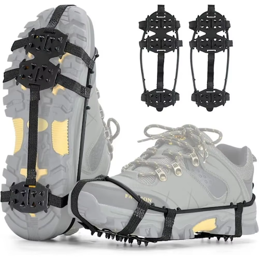 1 paire M L Crampons chaussures couverture 24 dents anti-dérapant glace poignées pince
