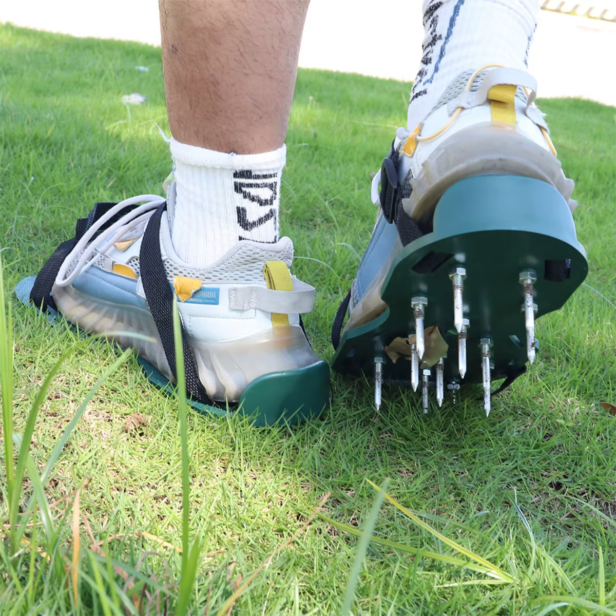 Chaussures d'aération de pelouse 9K réglables à pointes, sandales d'aération, outils de jardinage, accessoires manuels pour surcador de sol