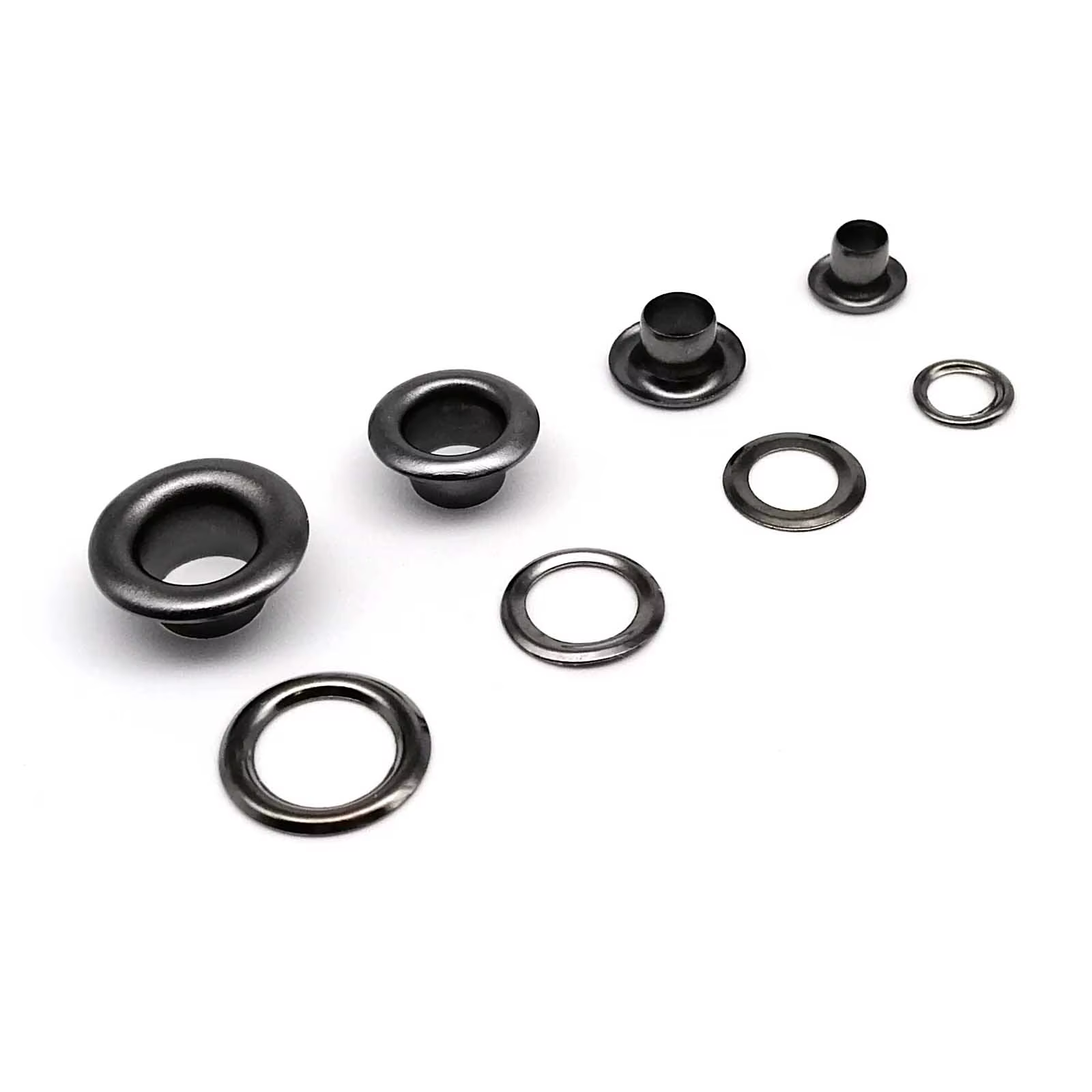 100 ensembles 2.5mm à 12mm pistolet noir oeillet de haute qualité avec rondelle œillet anneau trou d'air Rivet pour sac en cuir chaussures bouchon de ceinture