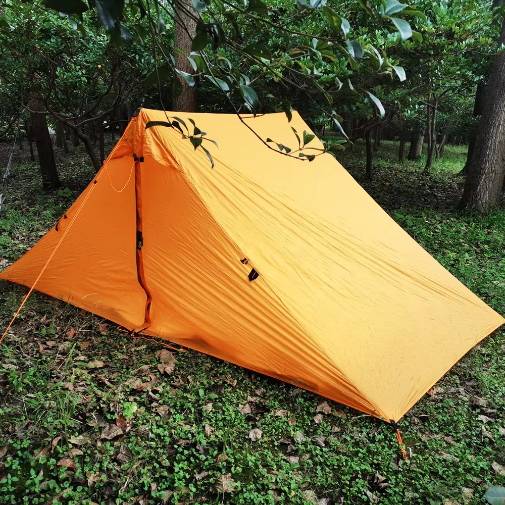 Tente de camping et randonnée ultralégère en nylon argenté 20D double face étanche