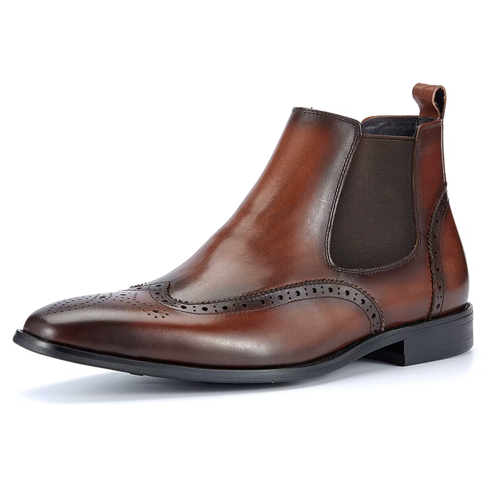 Bottines Chelsea en cuir véritable pour homme, bottines décontractées pour affaires