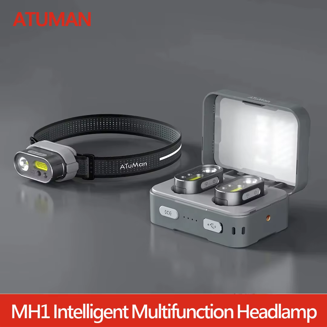 ATuMan DUKA MH1 Kit de lampe frontale multifonctionnelle USB Rechargeable Portable puissant Led Cob capteur de mouvement