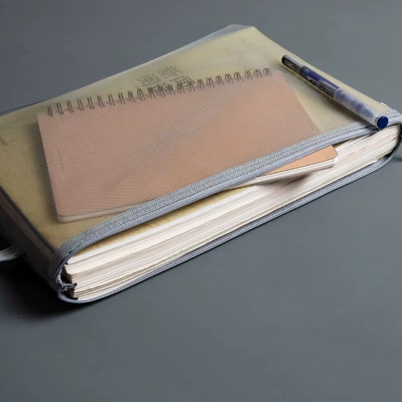 Sac à factures A4 Morandi, sac en maille transparente avec fermeture éclair, sac de rangement pour documents, papeterie, adapté aux fournitures scolaires et de bureau pour étudiants