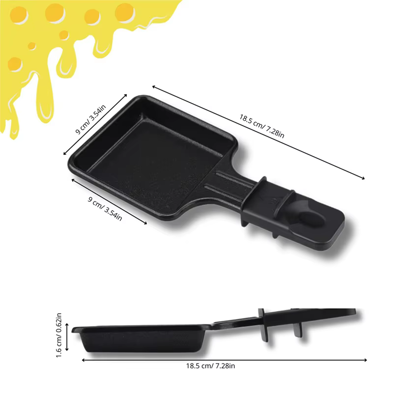 AS94-poêles à Raclette antiadhésives, Mini Raclette carrée, Compatible avec la Machine à Raclette Tefal, conception ergonomique et facile à nettoyer