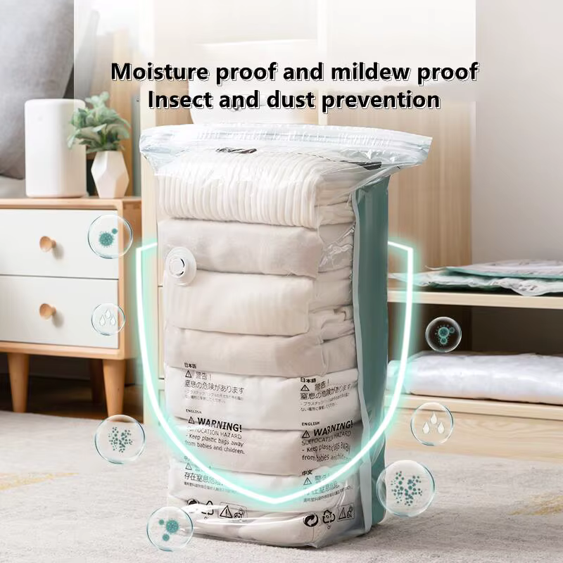 Sacs de rangement sous vide sans pompe – Sacs de compression extra-larges pour vêtements, couvertures et literie, accessoires pour la maison