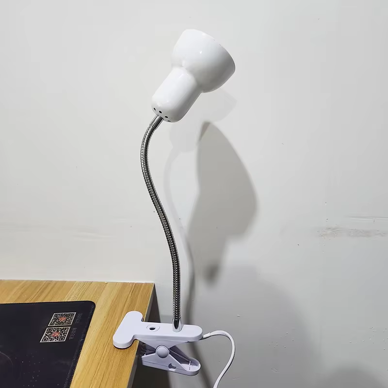Lampe de bureau E27 avec Base à pince et col de cygne réglable, prise ue US, lampe à Clip pour placard, bureau, chevet, petit livre
