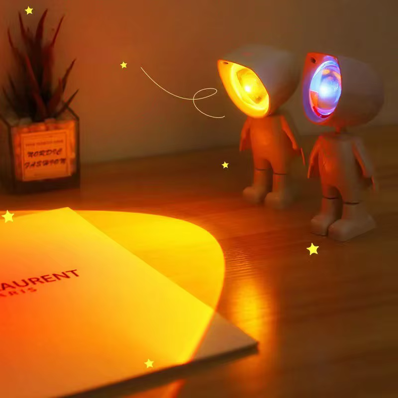 AstronsomRobot-Lampe solaire à projection arc-en-ciel