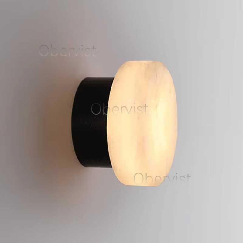 Lampe murale en marbre naturel espagnol, lampe de fond de télévision, lampe tout en cuivre, lumière de luxe créative, lampe d'art pour hôtel, chambre à coucher, lampe de chevet