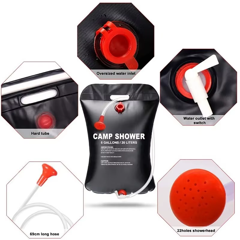 Sac de douche de camping 40L pour l'extérieur